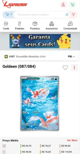 Carta pokémon Goldeen (087/084)