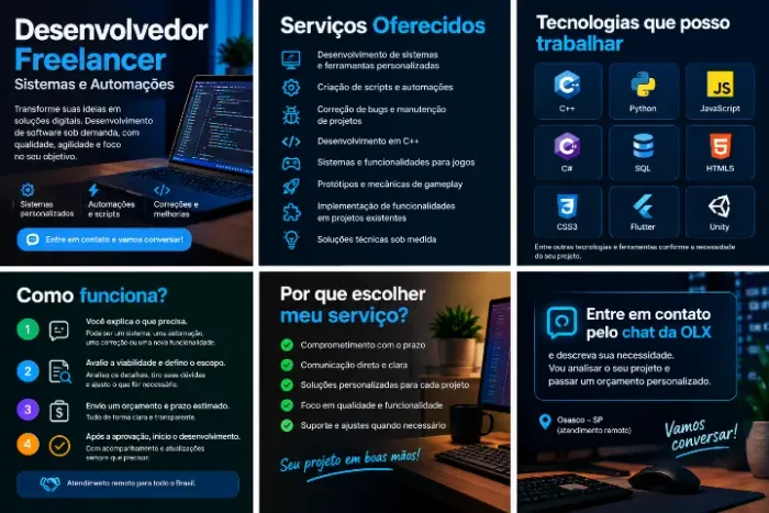 Desenvolvedor Freelancer - Sistemas e Automações