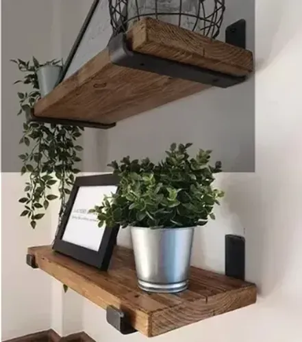 2 Prateleira Pinus Industrial Mão Francesa Reta 40 X 29 [Excelente estado]
