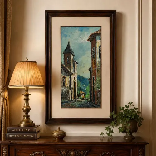 Quadro sobre tela pintado a mão e espatulado.