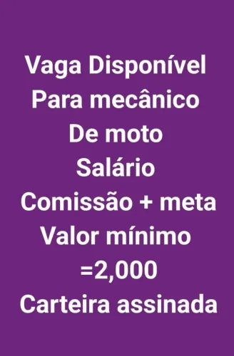 Vaga para mecânico de moto