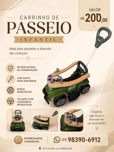 ? CARRINHO DE PASSEIO INFANTIL - À VENDA