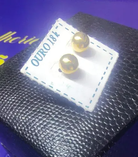 Brinco Bola 5 mm Ouro 18 Kilates