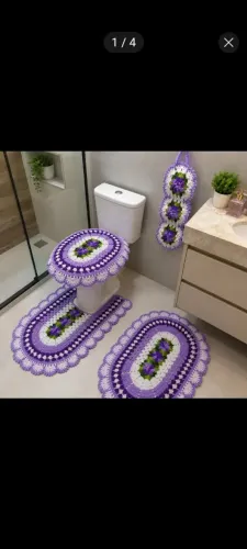 Conjunto de banheiro em crochê