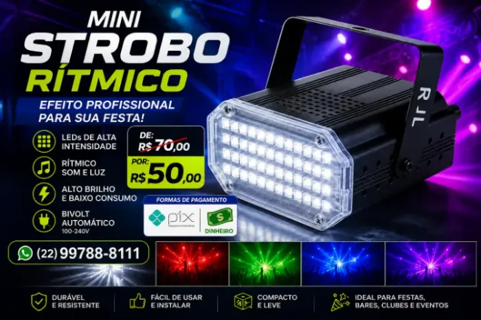 Mini strobo rítmico BIVOLT automático NÃO RESERVO ( Contato apenas Whatsapp ) produto novo