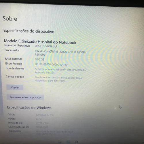 Notebook Dell I5