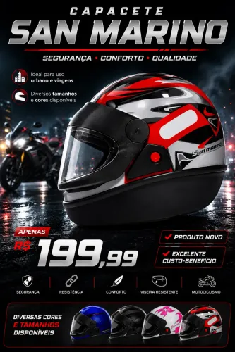 CAPACETE SAN MARINO NOVO