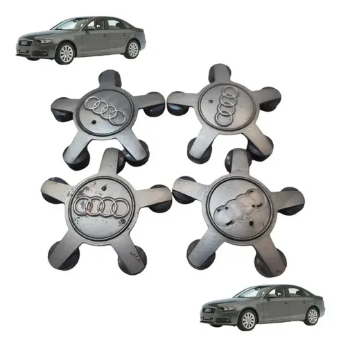 Jogo Calota Central Roda Audi A4 2.0 Tfsi 2012 A 2016 Cinza
