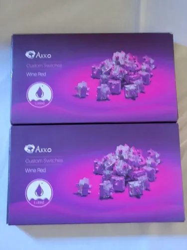 2x Kit Com 45 Unidades Switch Para Teclado Mecânico Akko CS Wine Red LUBED - (NOVOS)