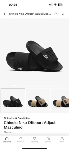 Chinelo masculino nike preto 38