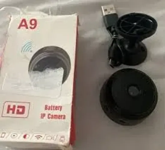 Mini câmera de segurança fixa Espiã A9 Wi-fi FullHD 90° com suporte de parede!