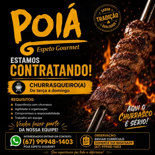 Vaga para churrasqueiro