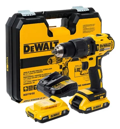 Parafusadeira e Furadeira de Impacto 13mm 20V DEWALT DCD7781D2 Com 2 Baterias, Carregador