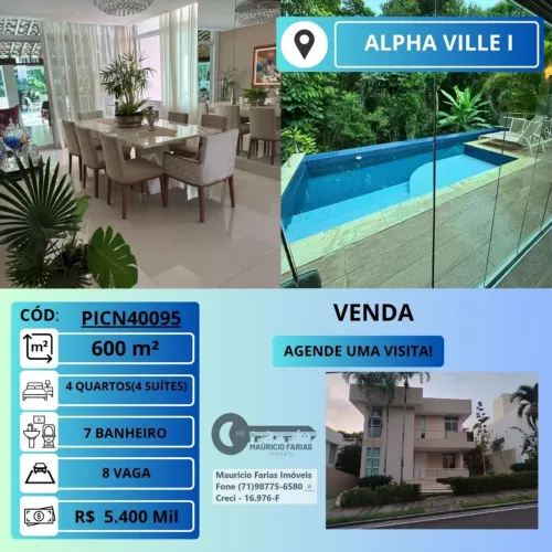 CADA COM 4 QUARTOS(4 SUÍTES), 1 CLOSET, COM 600 M² EM ALPHA VILLE I