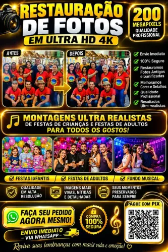 Restauração de fotos antigas e montagens