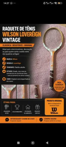 Raquete Tênis Vintage Wilson 