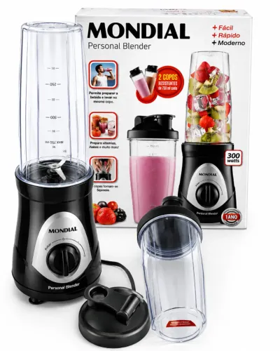 Personal Blender Mondial 300W Original - Completo na Caixa