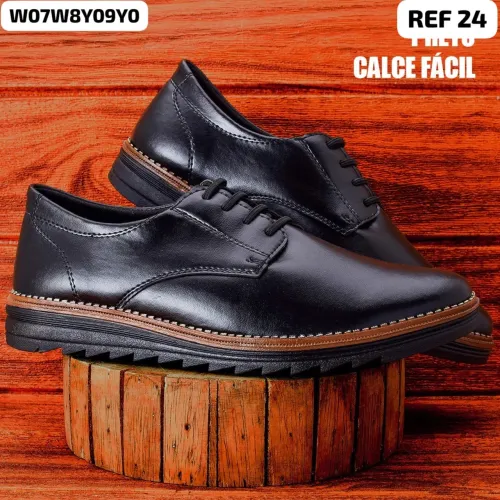 Sapato social preto calça fácil a pronta entrega