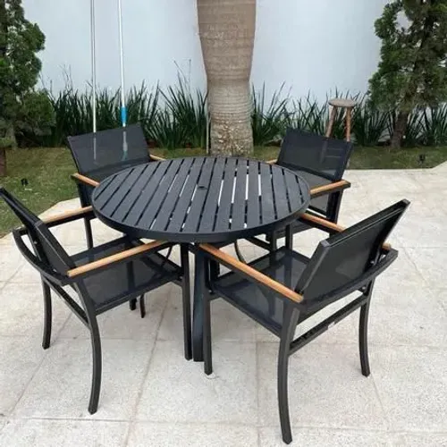 Jogo de Mesa de Jardim em alumínio toda linha 