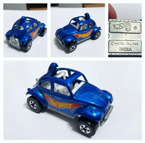 Carro Hot Wheels Volkswagen Fusca baja bug Azul - Índia