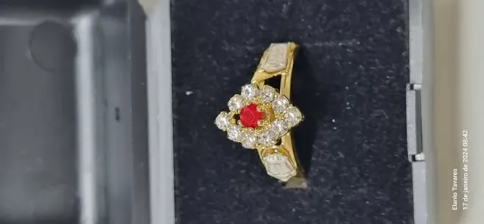 Anel de formatura direito feminino banhado a ouro