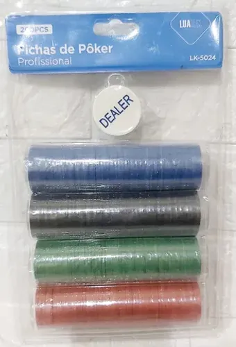fichas de poker profissional lk-5024 200 pcs luatek