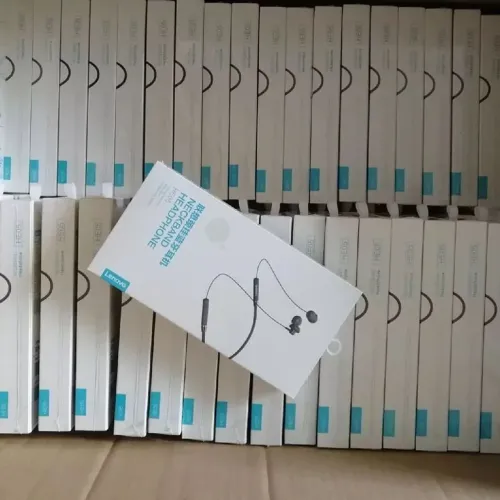 Lote de 10 fones de ouvido Lenovo HE05 magnético original cor preto
