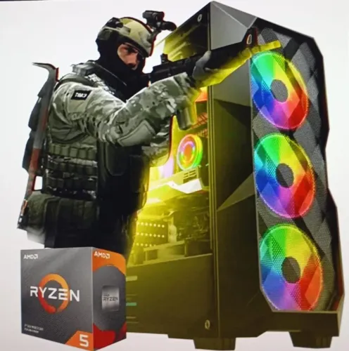 PC Gamer com Ryzen 5 e RGB+08GB+256GB-3.690,00 ou 12 x no Boleto