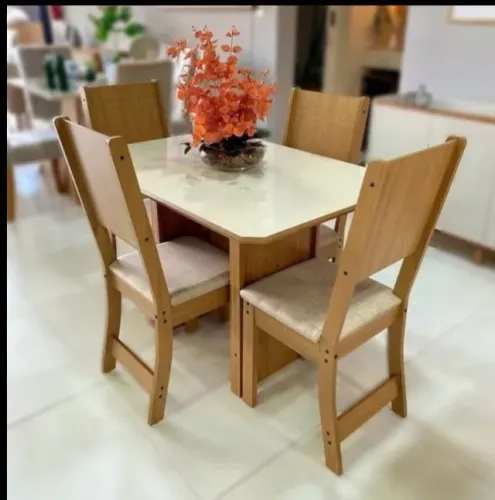 Mesa com 4 cadeiras Evora - Direto da fábrica 
