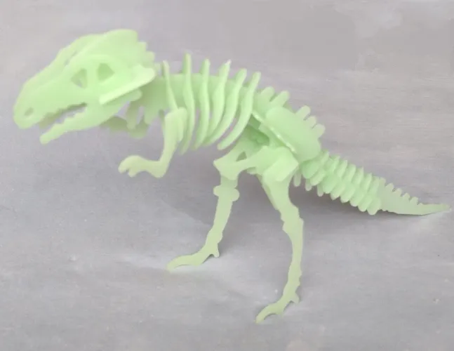 Miniatura Maquete Esqueleto Dinossauro T-Rex Fluorescente