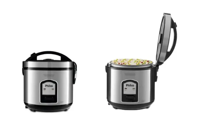 Panela Elétrica de Arroz, Visor em transparente, Inox Philco 05 Xícaras 127v