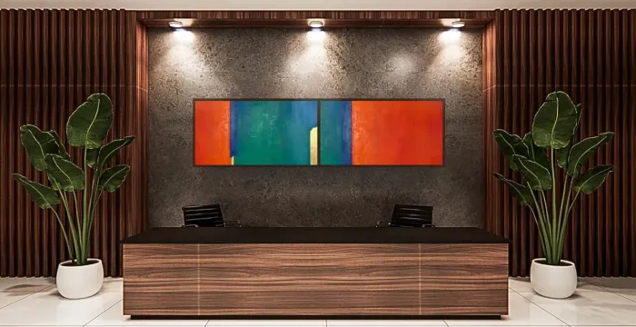Quadros abstratos grandes com textura em relevo - Pintados à mão 