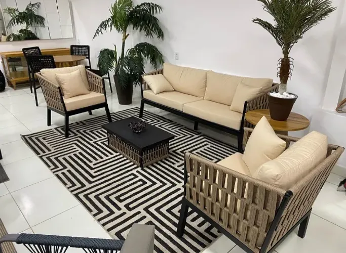 Sofá de luxo em corda náutica