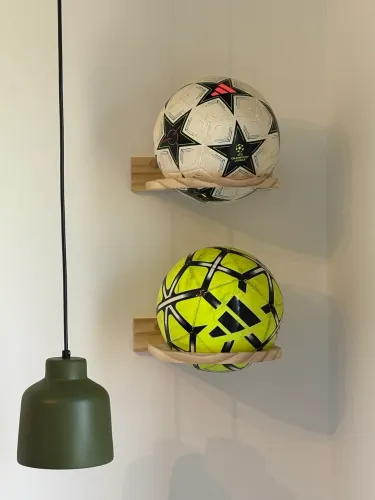 Suporte Bola Parede em Madeira