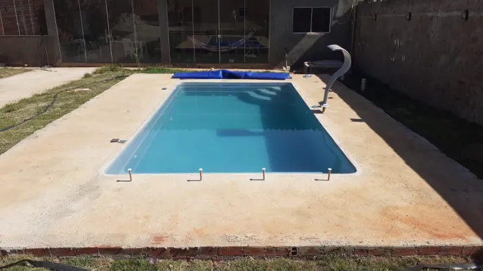 Piscina de fibra instalada 6 metros