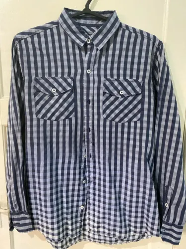 Camisa Xadrez quadriculada Azul Masculina