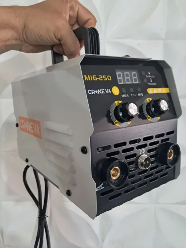 Inversora de solda mig sem gas 250 amperes completa