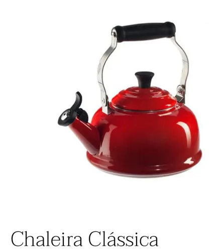 Chaleira clássica Le creuset vermelha nova na caixa