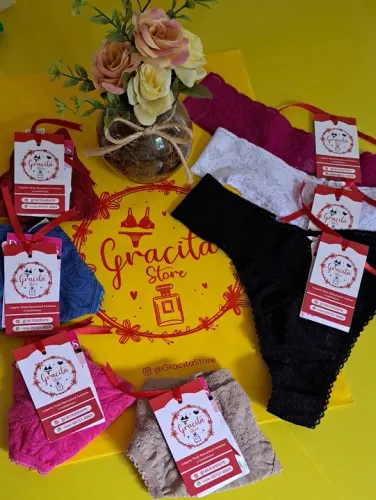 Kit com 7 Calcinhas Fio dental em renda