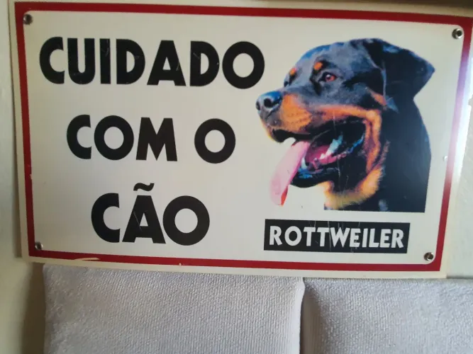Placa de advertência Rottweiler