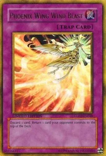 Yugioh!!! Phoenix Wing Wind Blast GLD2-EN048 Gold Rare