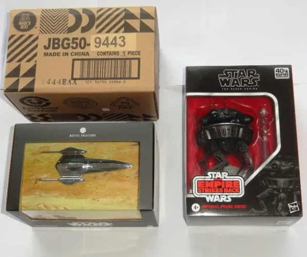 hot wheels hasbro imperdivel combo star wars naboo royal starship + imperial probe droid