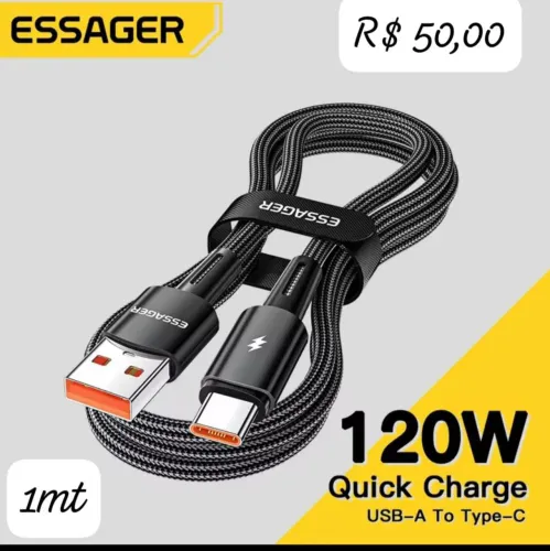 Cabo USB-C 120W ESSAGER 1mt