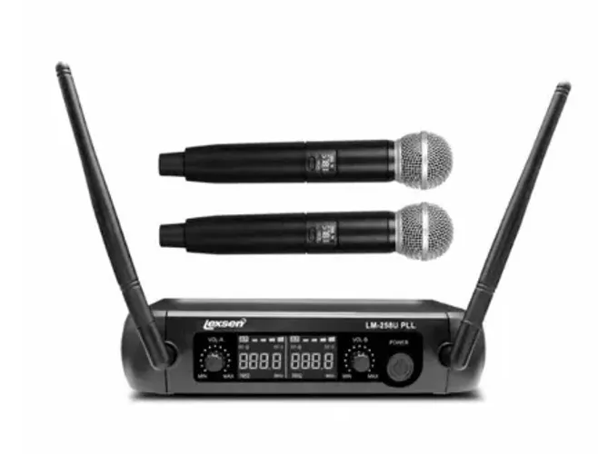 MICROFONE LEXSEN LM-258U PLL 2 BASTÕES- MIC UHF