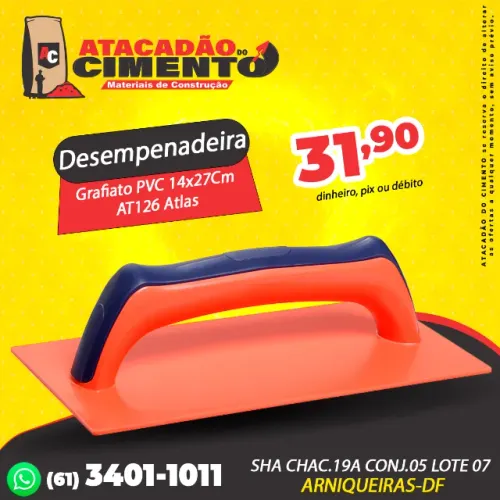 Desempenadeira Grafiato PVC 14x27Cm AT126 Atlas
