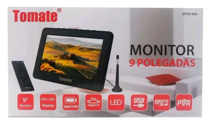 TV Digital Portátil Tomate 9 polegadas - LED - PVR - USB