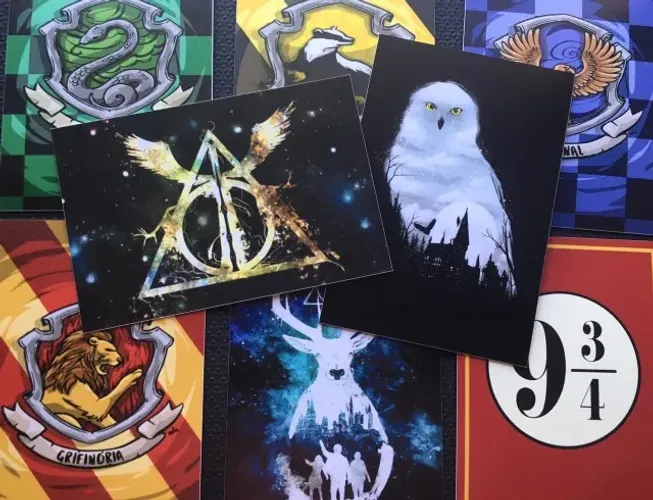 8 Placas decorativas Harry Potter De Plástico Duro Impressão Uv
