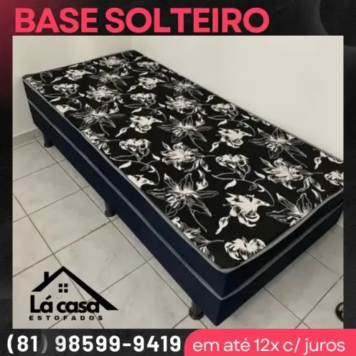 Base Cama Solteiro - preta, vermelha ou azul