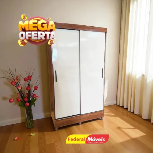 Guarda Roupa 2 portas 2 gavetas Compacto 1,07m Mega Promoção 
