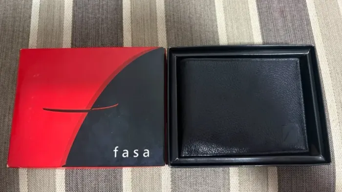 carteira couro fasa preta